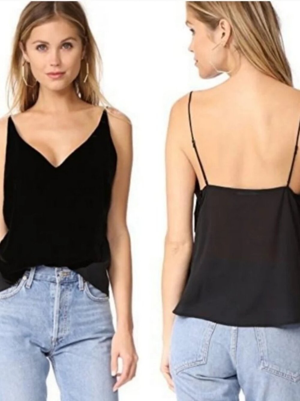 J Brand Black Velvet Camisole, Size: XS, NWOT